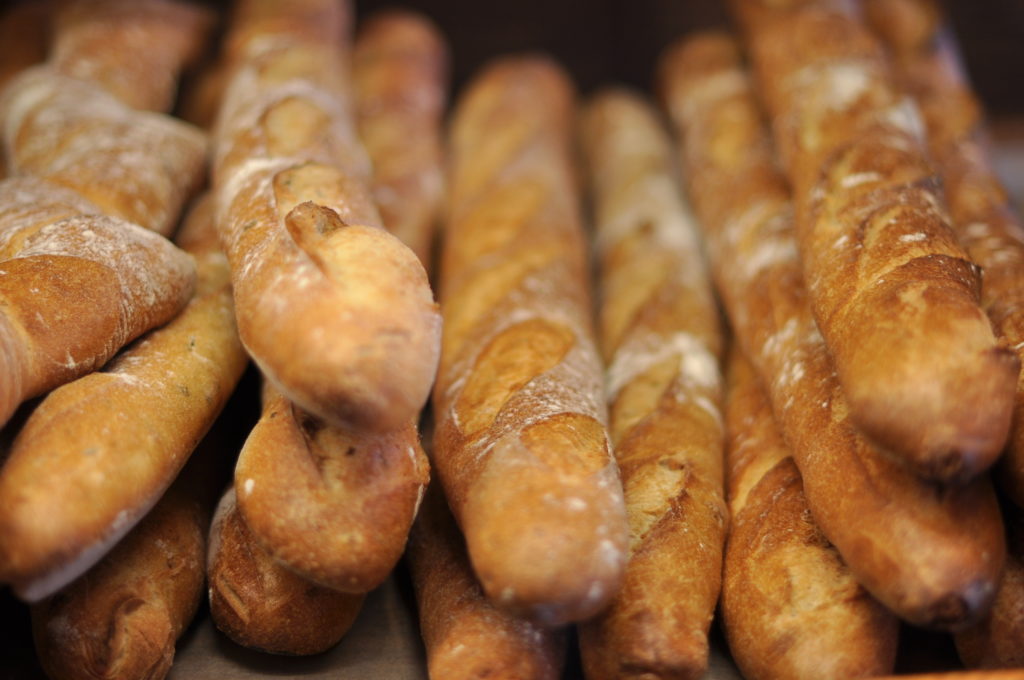French Baguettes. classic baked bread, recognizable all over the world 