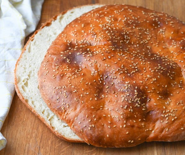 Muffaleta. round Italian bread from Sicily