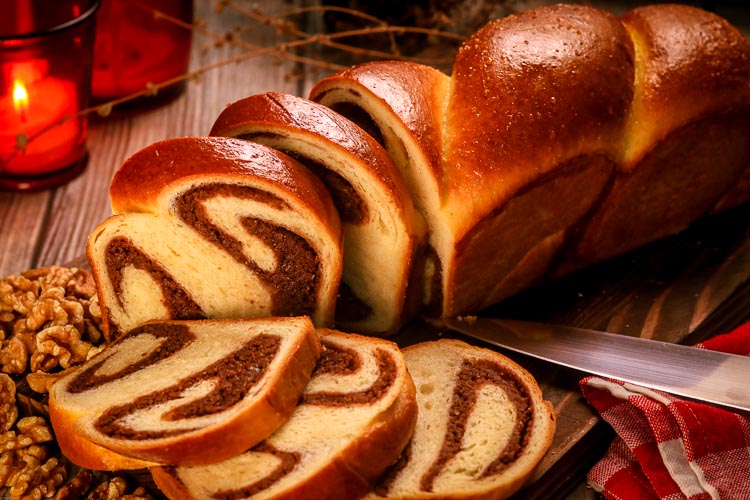 Cozonac bread. festive bake from Balkans. 